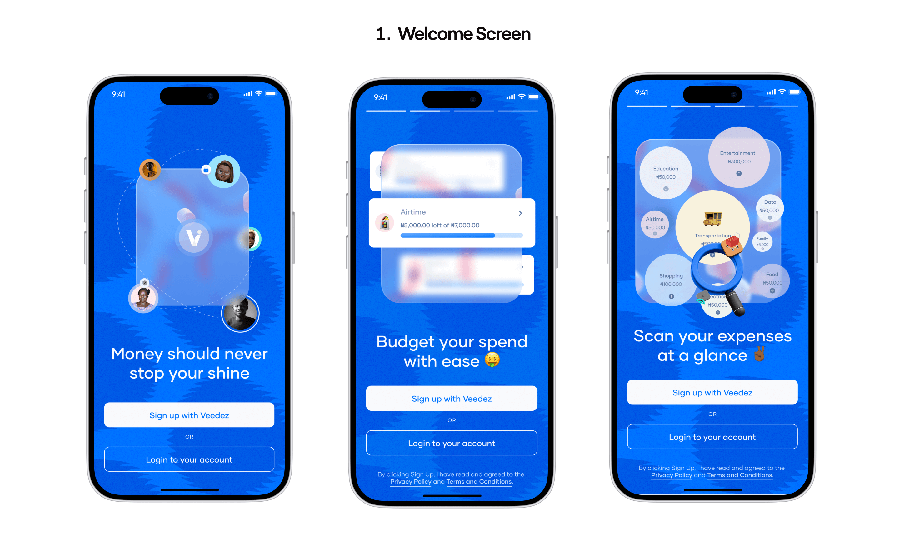 Welcome screen